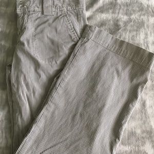 Straight leg striped cord pants